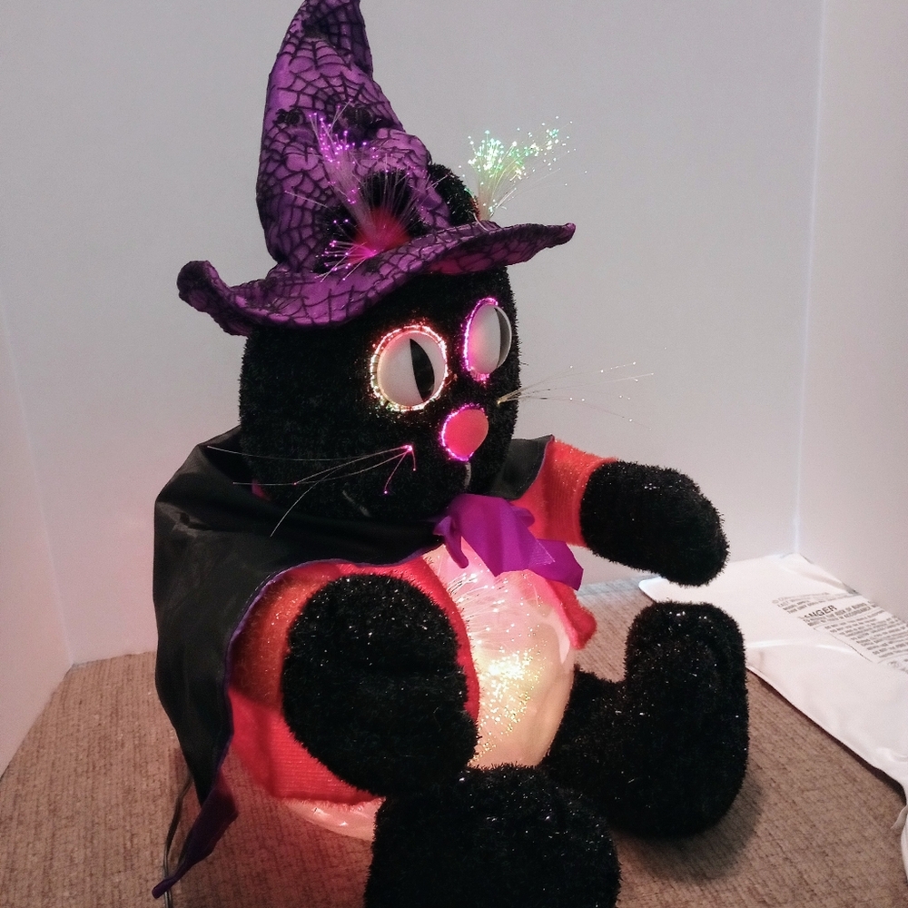 Vintage Fiber Optic Cat Witch